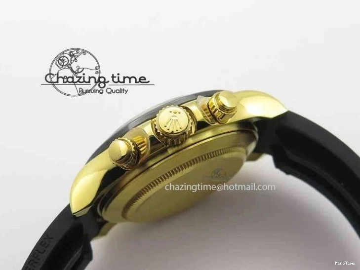 MiroTime 0417 Timeless Daytona YG 116518LN JH Best Edition White Dial On Rubber Strap A4130 (Free XS rubber strap) 3643